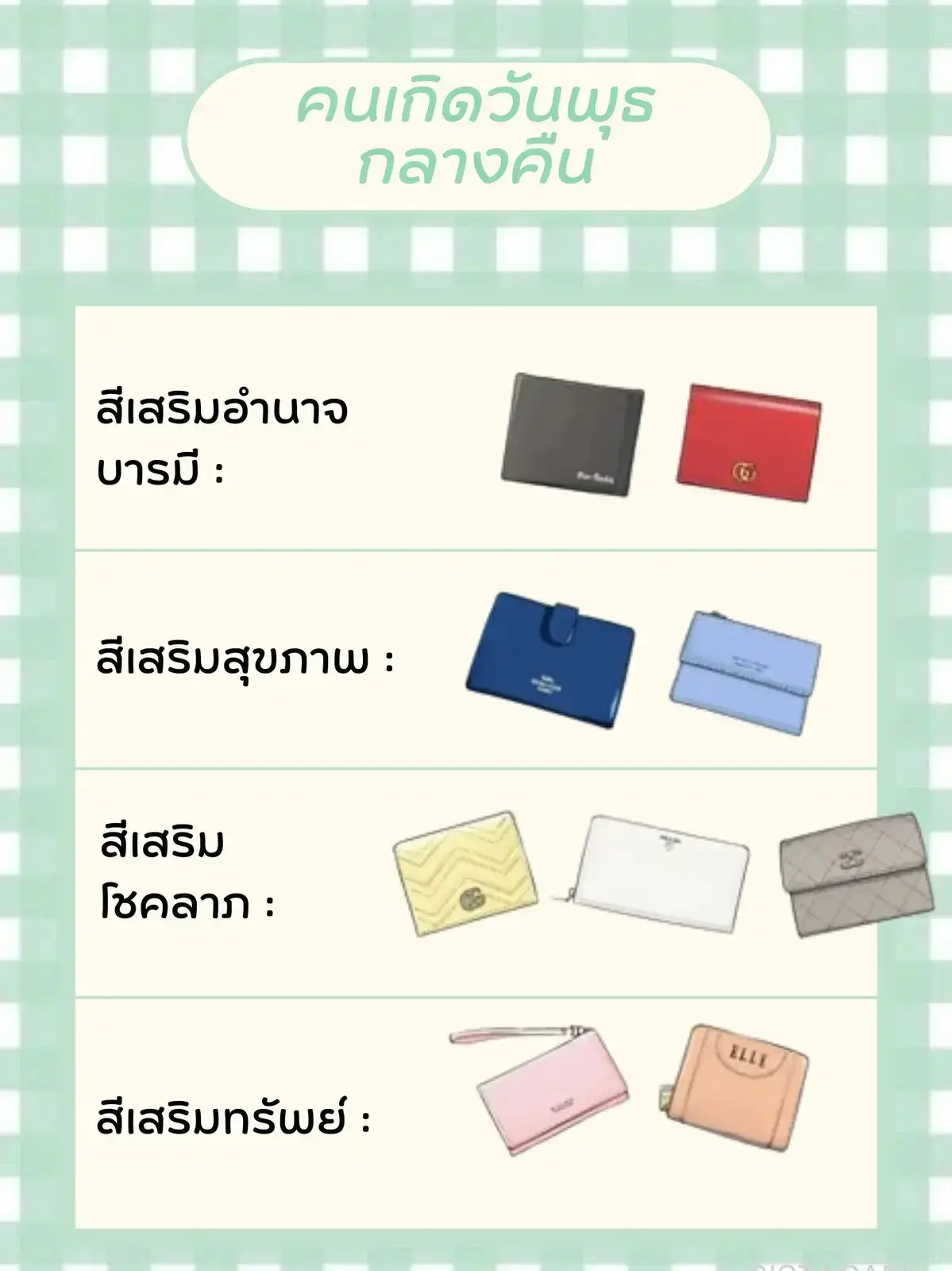 สีกระเป๋าสตางค์ คนเกิดวันพฤหัสบดีเมษายน 2567