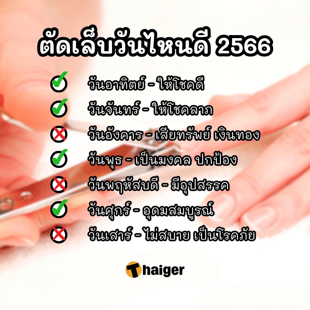 ตัดเล็บวันไหนดีเมษายน 2567 ดีทั้งเรื่องงานและเรื่องความรัก